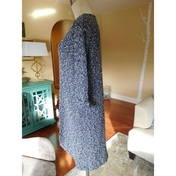 DOLAN Left Coast Collection Blue/White "Oak Street Duster" Long Sweater SZ XS - Picture 4 of 7